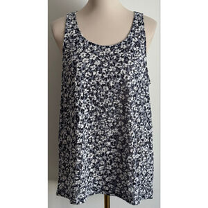 Women's Relativity Black, Gray & White Floral Print Tank Top XL